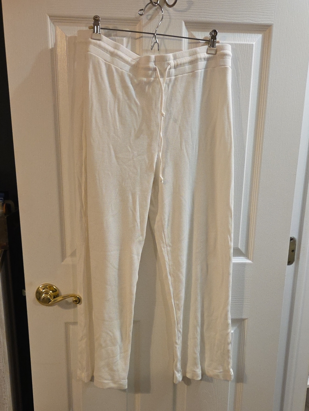 Andie Cream Ribbed Lounge Pants